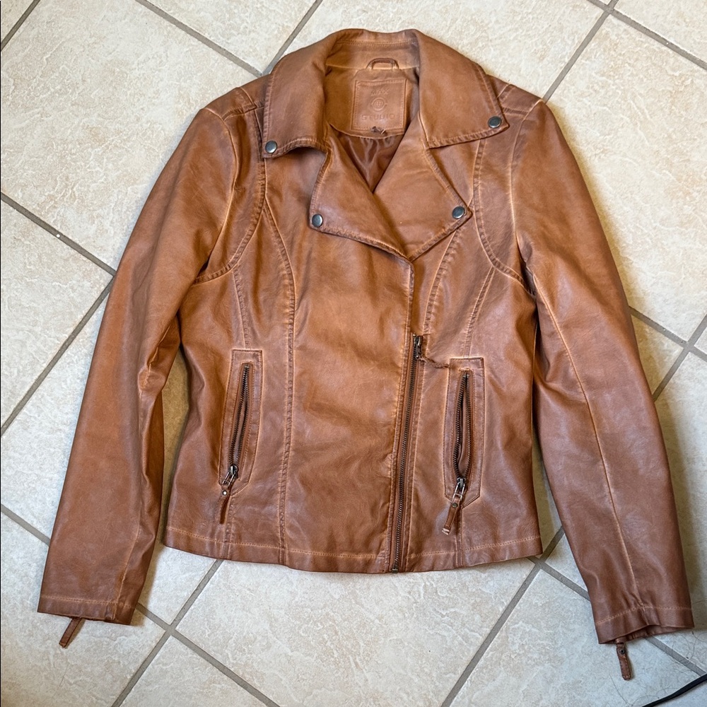 Max Studio Brown Leather Jacket